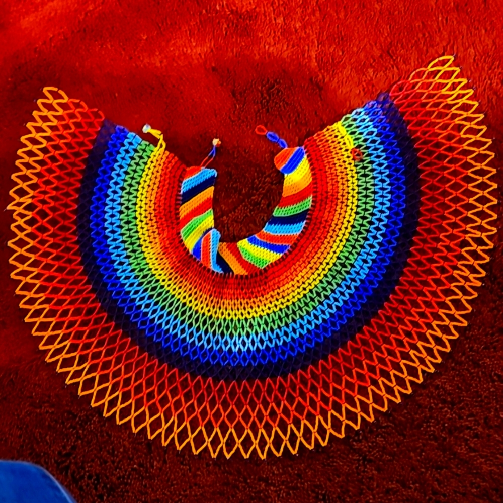 Multicolor Beaded Masai African Colar Necklace with Bracelet
